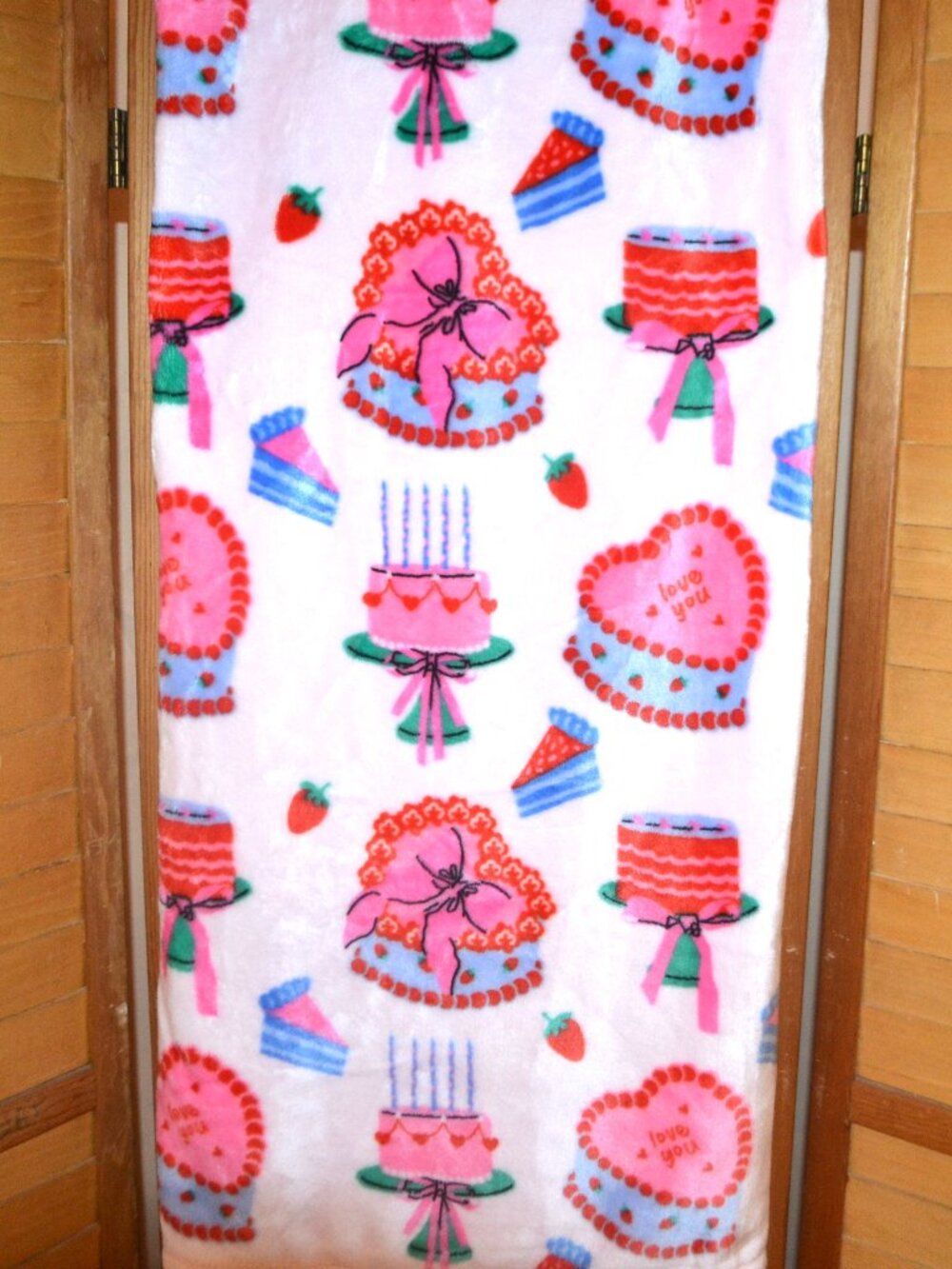 Blanket Celebration with Sweets and Hearts Pink New without Tags